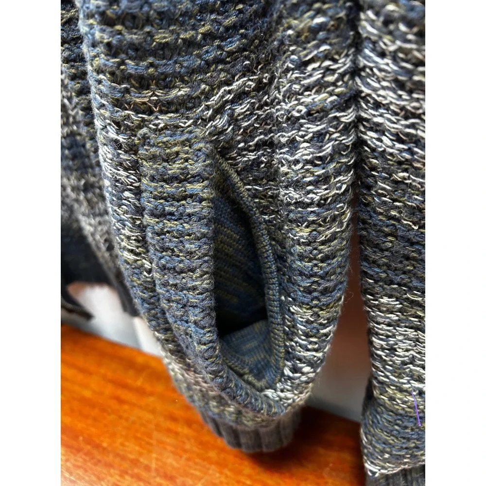 No Excess Knit Cardigan Men L Blue Gray Heavy Full-Zip Sweater 100% Cotton Dutch